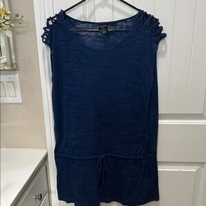 George Navy Blue Blouse with Shoulder Details